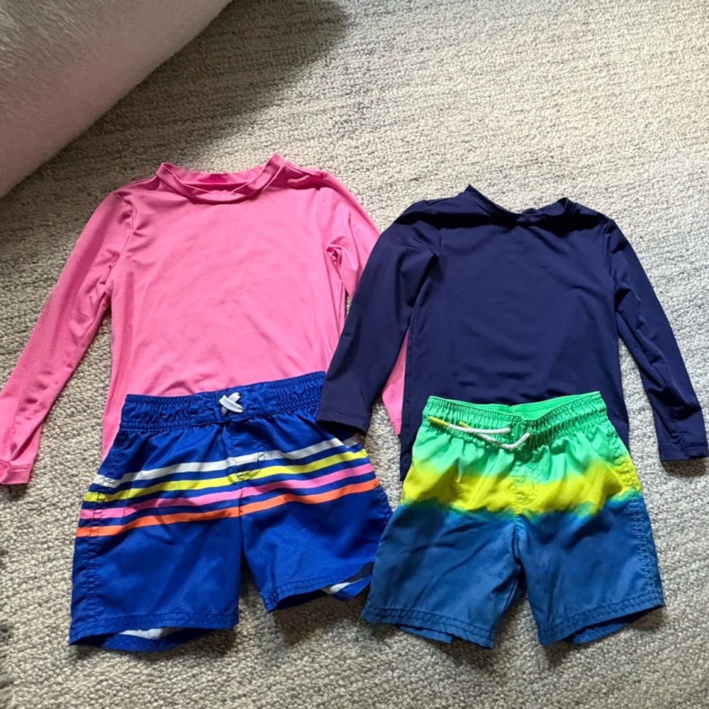 Toddler Boy Swimwear Set with Rash Guards 4T